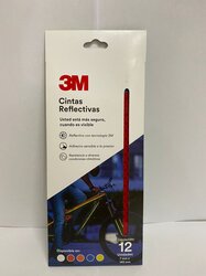 3M Cinta reflectiva (Paquete con 12 tiras) Rojo 7 mm X 145 mm