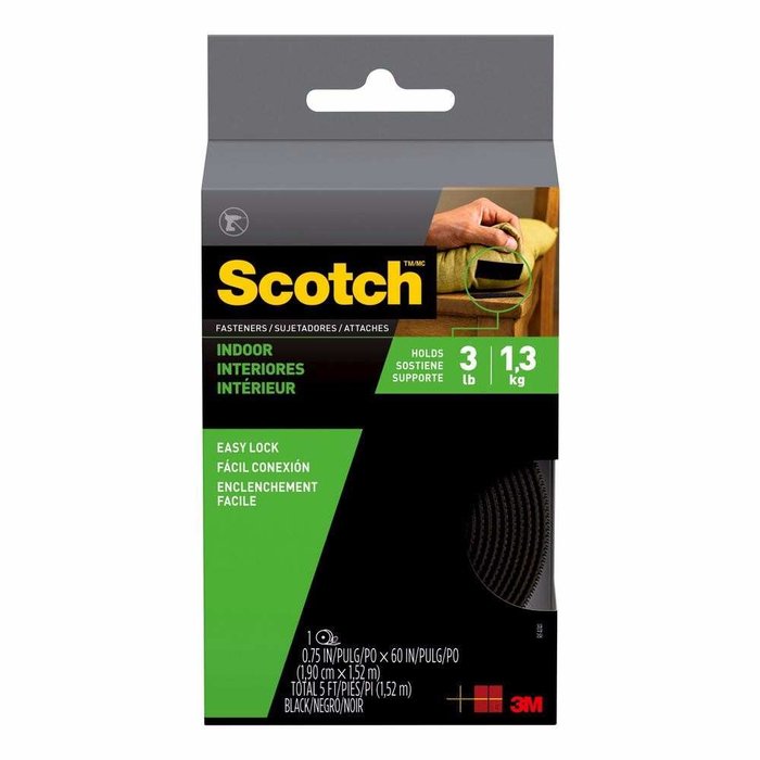 3M RF4731-LA INDOOR FASTENERS 3" BLACK STRIPS SOPORTA 1.3KG