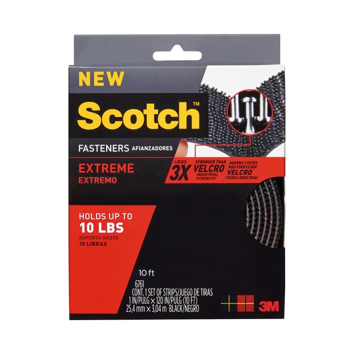 3M RF4711-LA INDOOR FASTENERS 18" BLACK 2 TIRAS SOPORTA 1.3KG