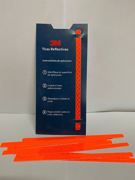 3M Cinta reflectiva (Paquete con 12 tiras) Naranja 7 mm X 145 mm