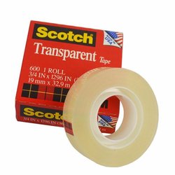 3M 600 Cinta adhesiva de empaque ligero Scotch 18 mm x 66 m