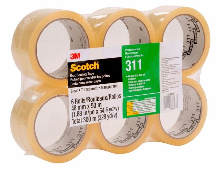 3M 311 Cinta de empaque Alto desempeño Scotch 48mm x 50 m