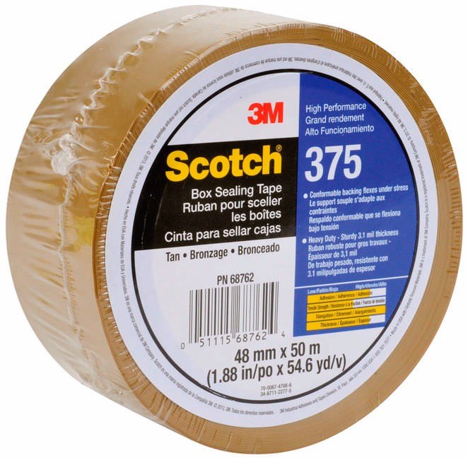 3M 375 Cinta de empaque Alto desempeño Scotch 48 mm x 50 m