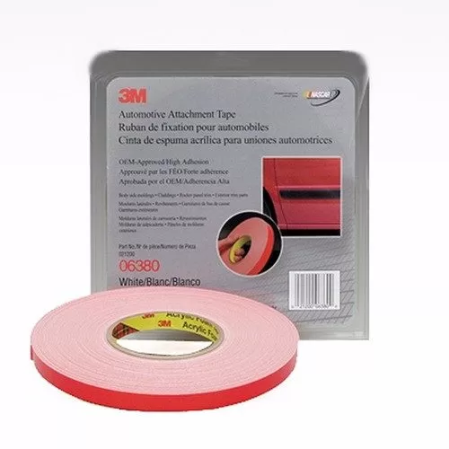 3M 6380 Cinta negra con liner rojo 12mm x 18.3 MT